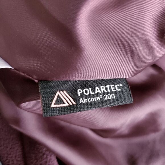 LAND'S END Fleece Double Breasted Pea Coat Plum Purple Women's Size XL - Picture 4 of 5